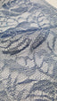 Blue with metallic silver thread Chantilly lace trim