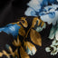 Satin Viscose - Floral  Lapis Blue