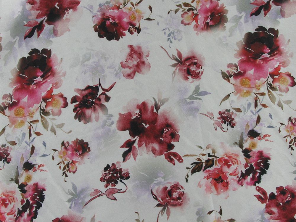 Silk Charmeuse Faded Roses Faux – Fabric Couture